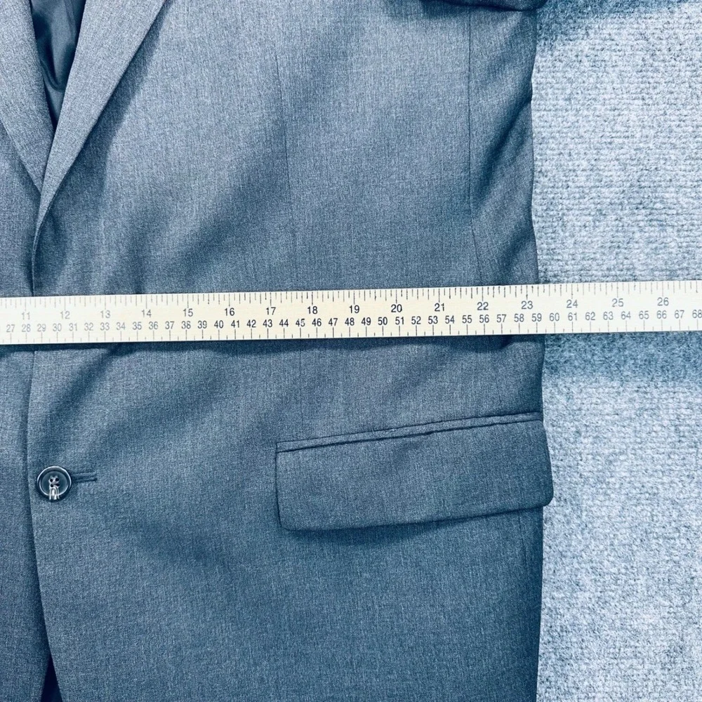 Lauren Ralph‎ Lauren 46L Gray 100% Wool 2 Button Blazer Sport Coat Jacket Office
